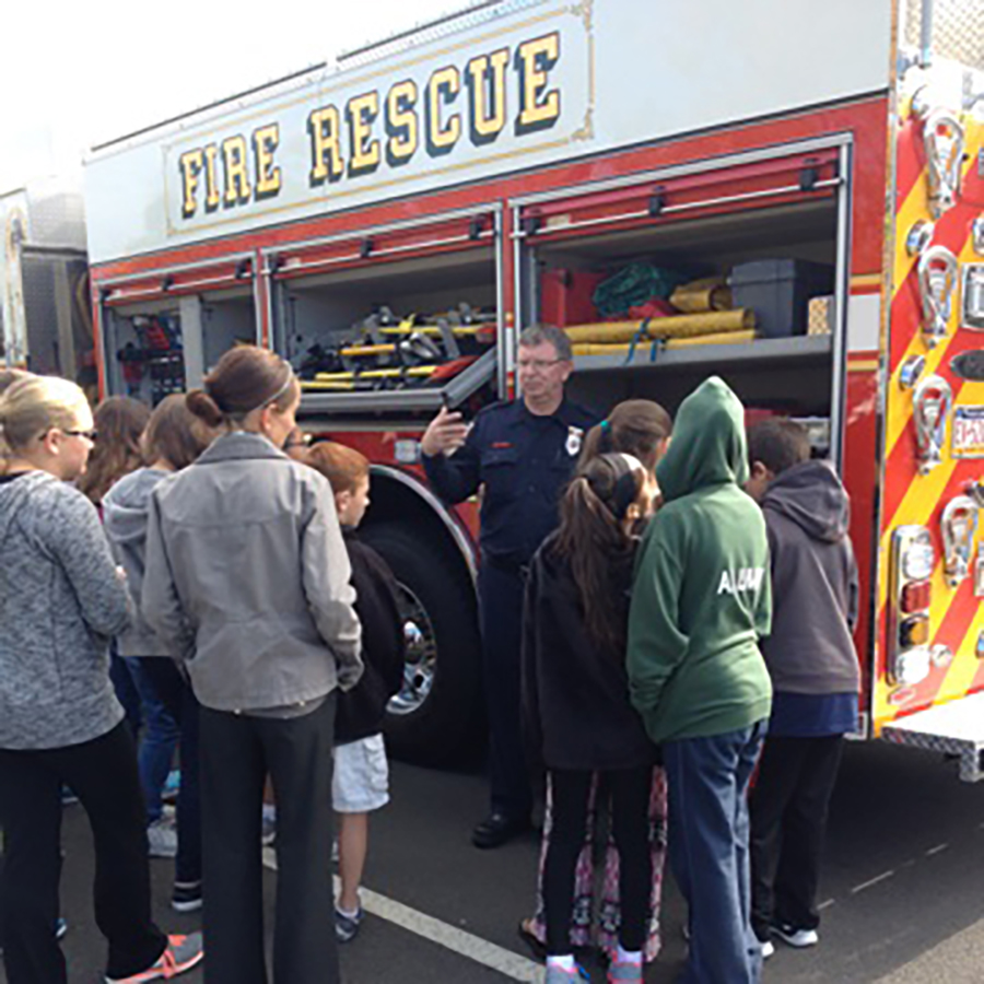 Newtown Emergency Services Department providing public education to students